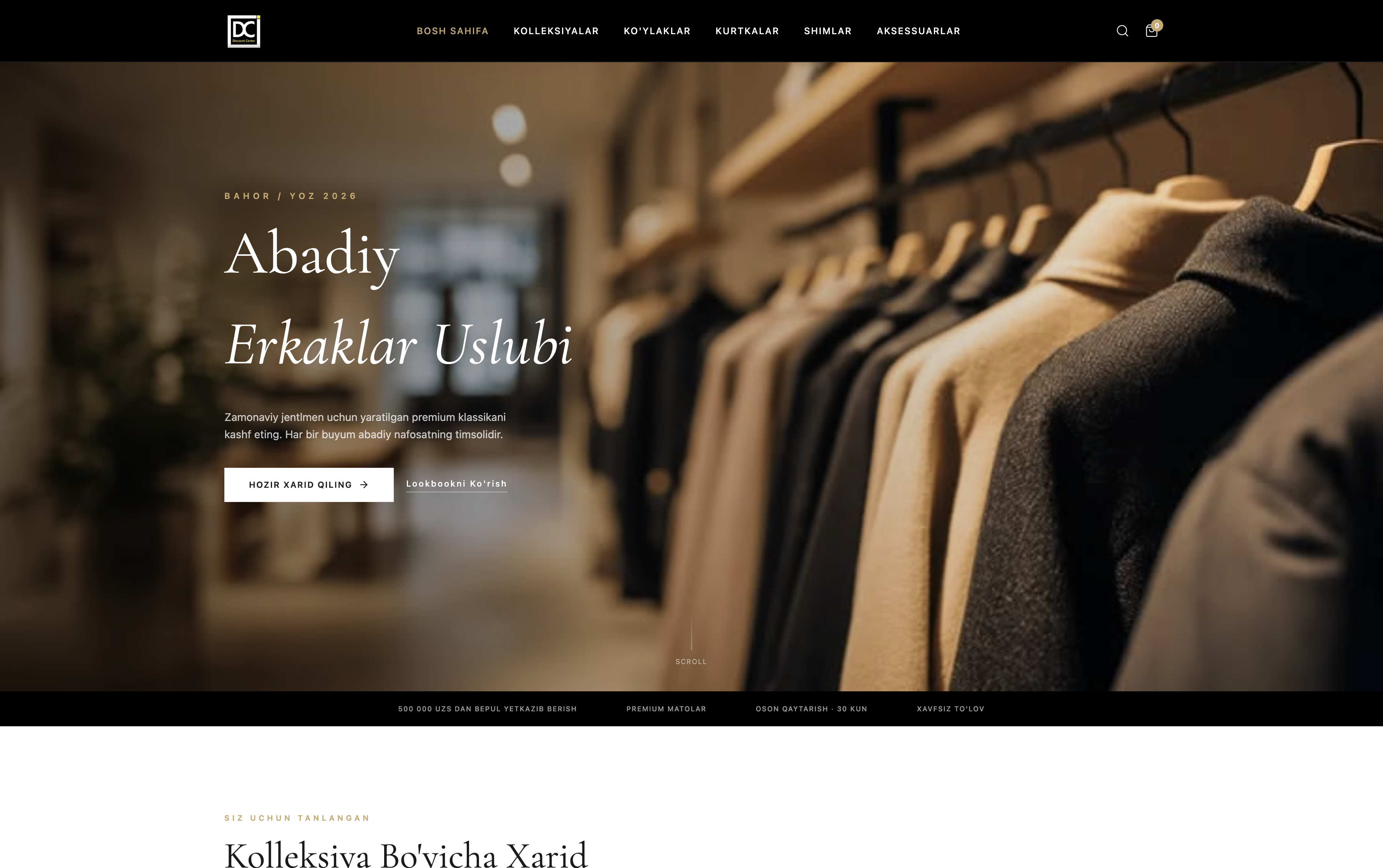Discount Center — erkaklar kiyimi onlayn do'koni